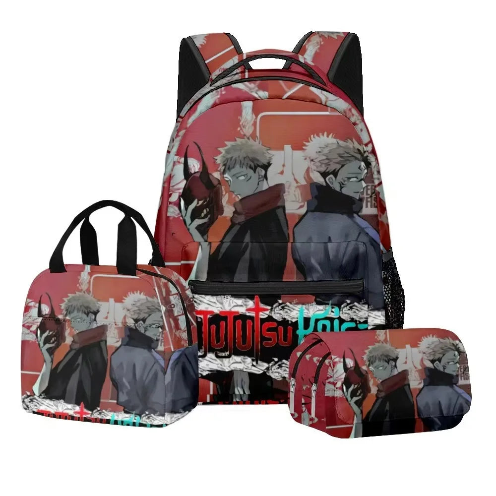 Jujutsu Kaisen Backpack 3-Piece Set | Bag, Pencil Case & Handbag Backpacks - The Eezee Shop