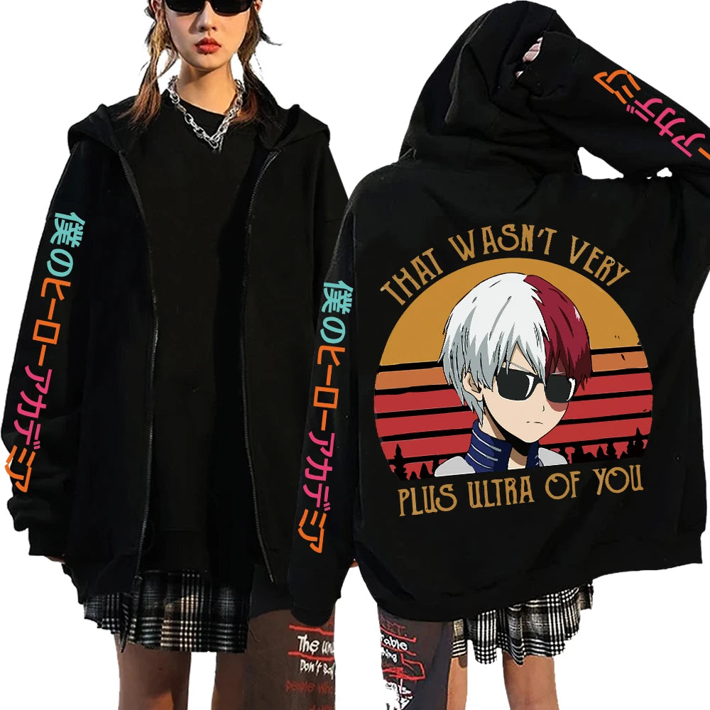 Todoroki & Bakugo Zip-Up Hoodie | My Hero Academia Streetwear Hoodies & Sweatshirts - The Eezee Shop
