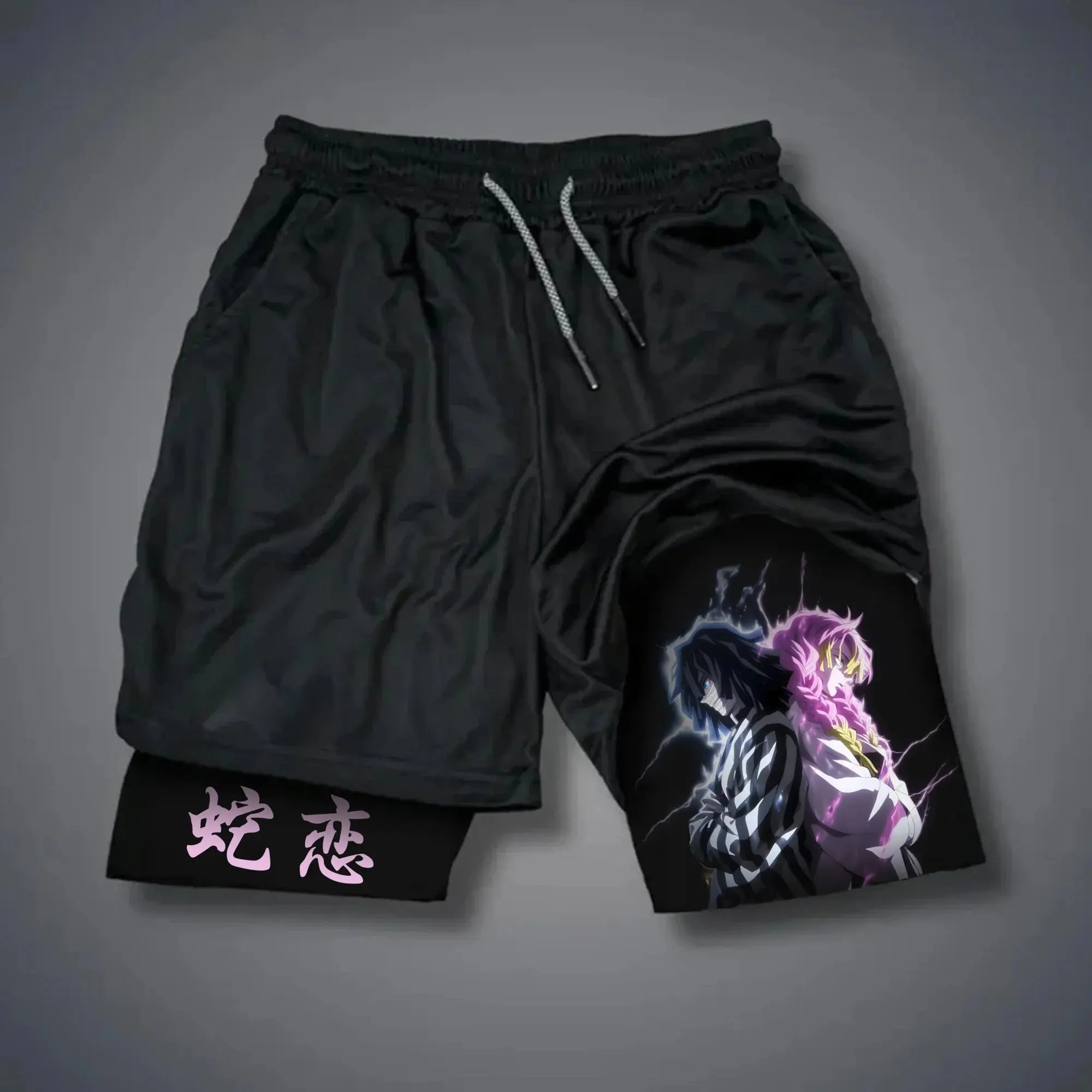Demon Slayer Double-Layer Gym Shorts | Men's Quick-Dry Shorts Shorts - The Eezee Shop