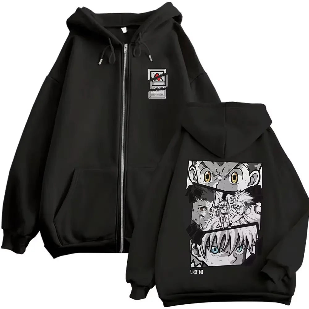 Killua Zoldyck Zip-Up Hoodie | Hunter x Hunter Fleece Jacket Hoodies & Sweatshirts - The Eezee Shop