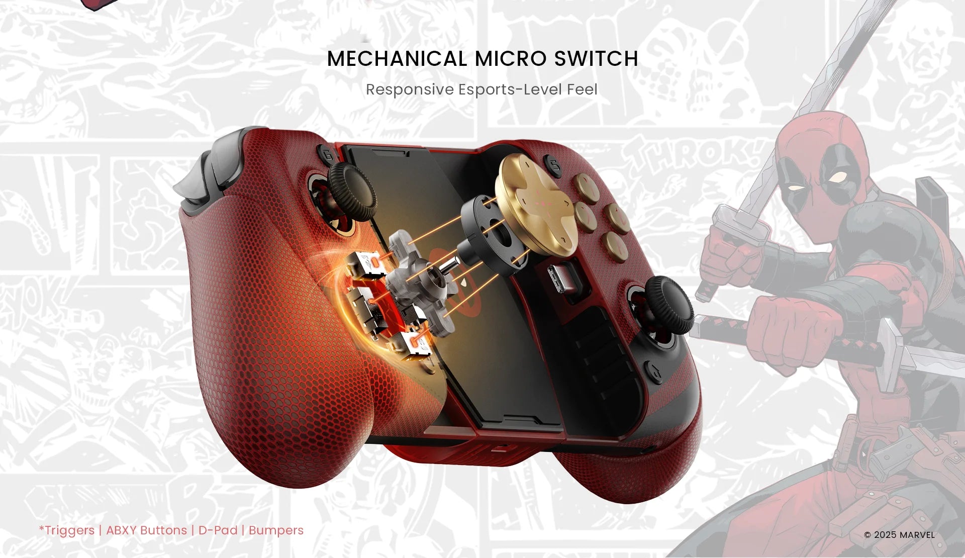 Deadpool Edition Mobile Controller | Type-C Wired Gamepad Gaming Accessories - The Eezee Shop