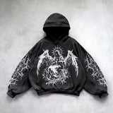 Retro Grunge Graphic Hoodie | Y2K Punk Unisex Pullover Hoodies & Sweatshirts - The Eezee Shop