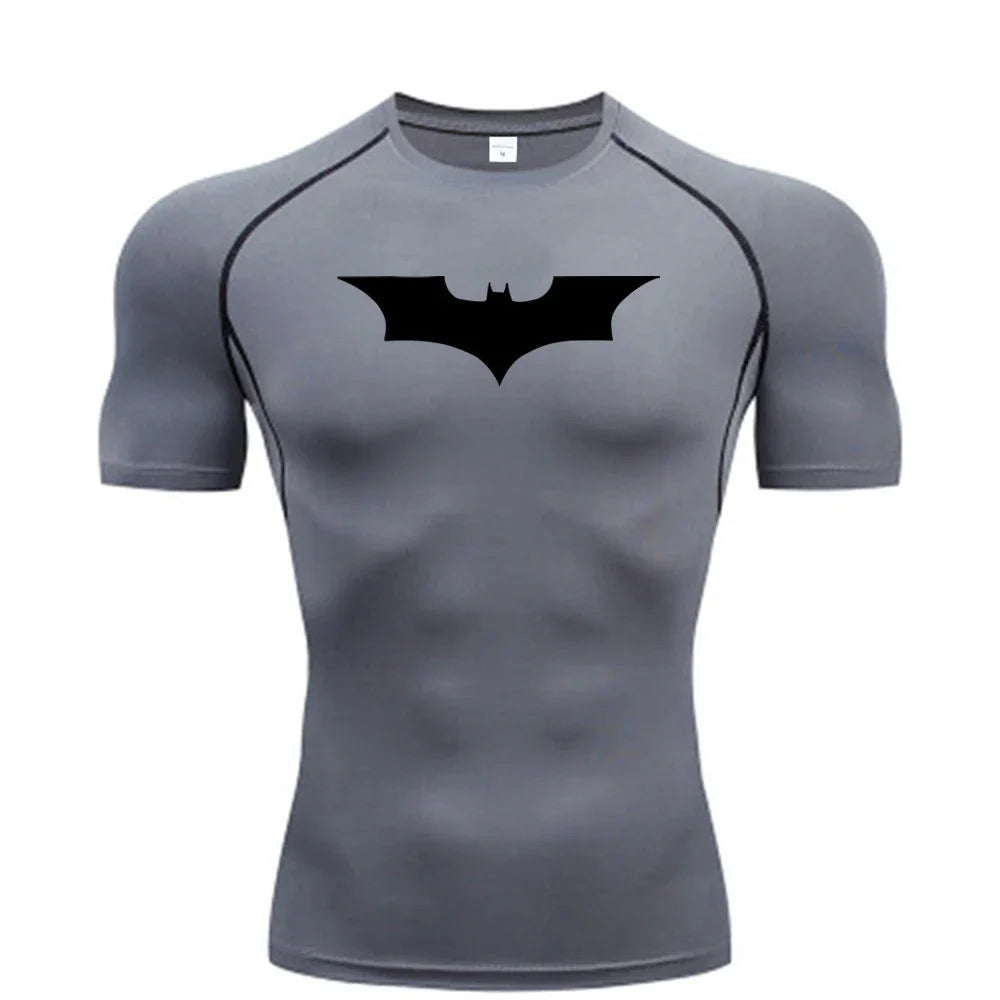 Bat Print Men's Tight T-Shirt | Compression Fitness Top Gym & Compression Wear - The Eezee Shop