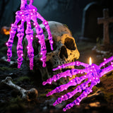 Solar Skeleton Hand Stake Lights | 2-Pack Purple LED Lawn Lights Halloween Lights - The Eezee Shop