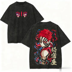 Harajuku Unisex Anime Demon Slayer Graphic T-Shirt Man Women Short Sleeved Tee Oversized Vintage Washed Casual Y2K Clothes Tops Anime Tshirts - The Eezee Shop