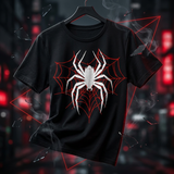 Spider Web Graphic Round Neck T-Shirt Women's Casual Short Sleeve Anime Tshirts - The Eezee Shop