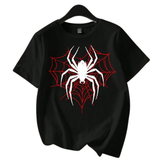 Spider Web Graphic Round Neck T-Shirt Women's Casual Short Sleeve Anime Tshirts - The Eezee Shop