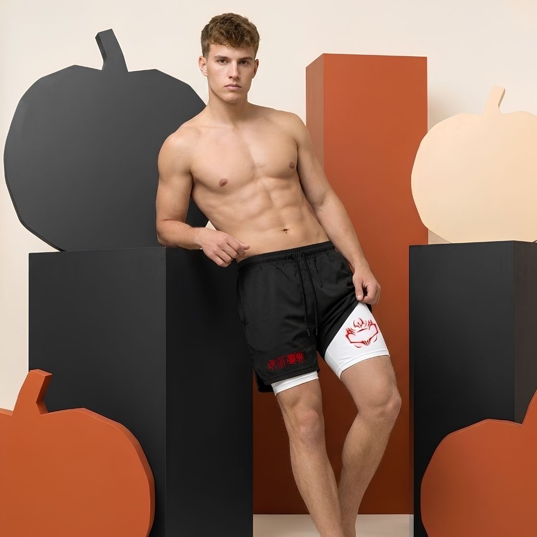 Jujutsu Kaisen Compression Shorts Men Fitness Gym Short performance shorts - The Eezee Shop