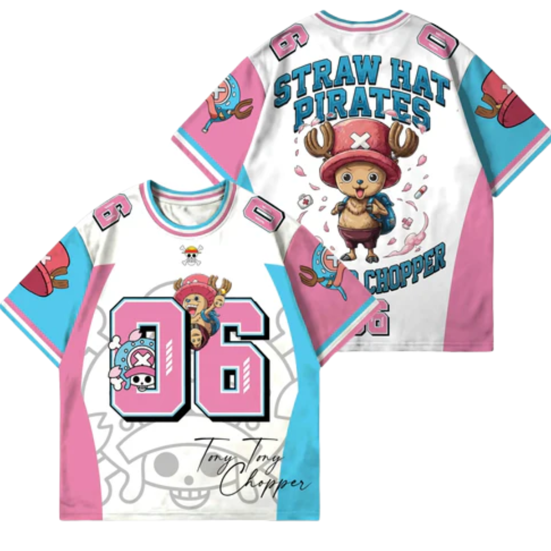 Tony Tony Chopper One Piece Jersey Shorts Streetwear Anime Tshirts - The Eezee Shop