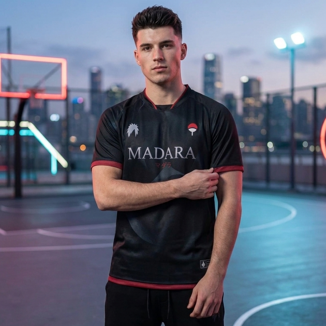Madara Uchiha Naruto Football Jersey Streetwear Anime Tshirts - The Eezee Shop