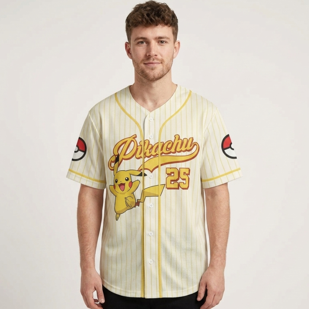 Pikachu Pokémon 3D Printed Baseball Shirt Anime Tshirts - The Eezee Shop