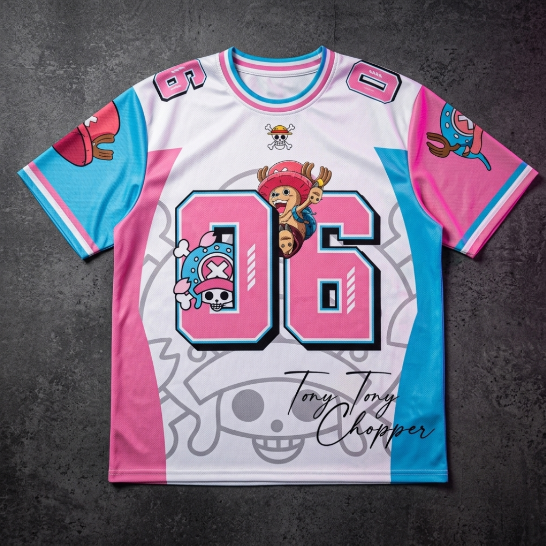 Tony Tony Chopper One Piece Jersey Shorts Streetwear Anime Tshirts - The Eezee Shop