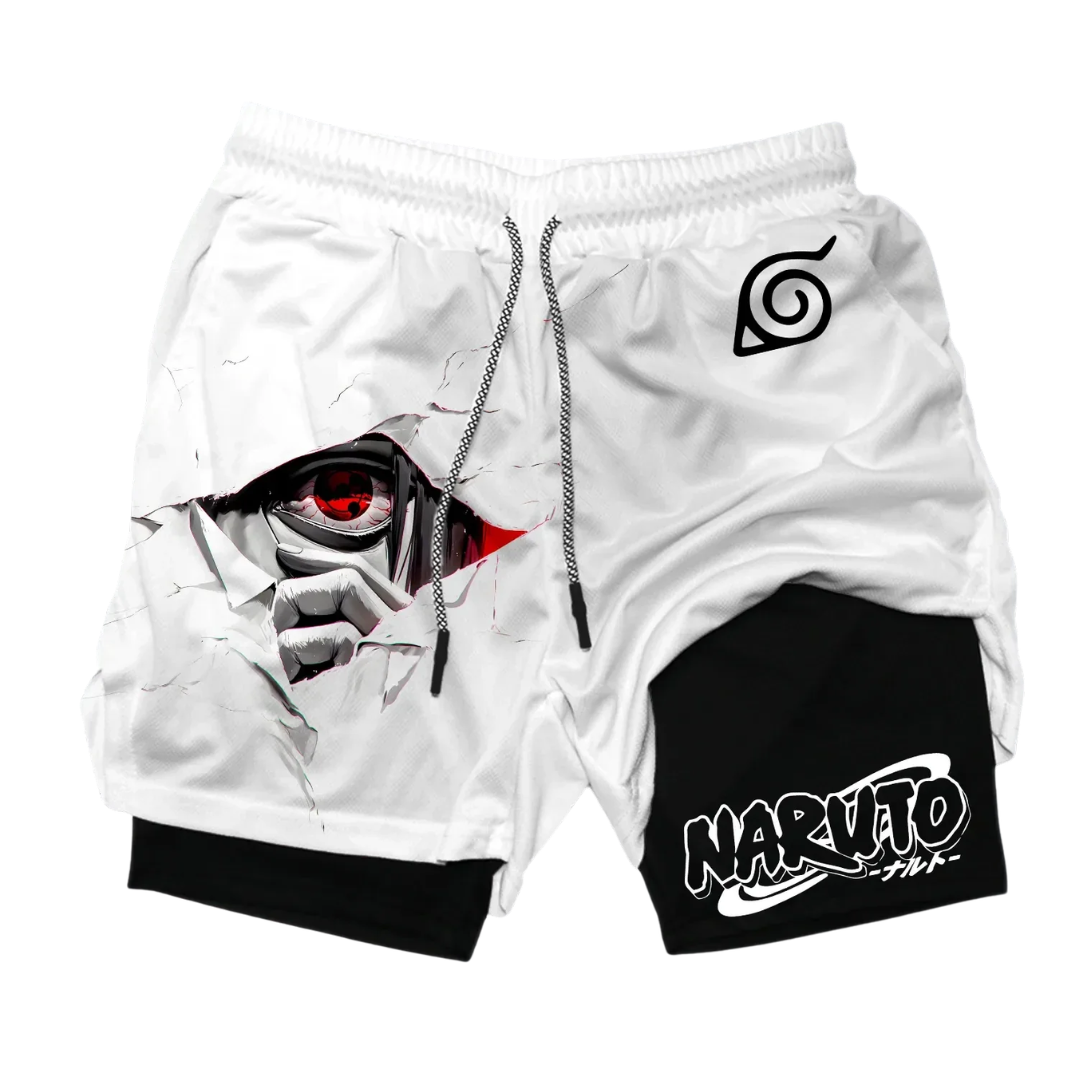 Naruto Japanese Animation Peripheral Printing Double Shorts Performance shorts - The Eezee Shop