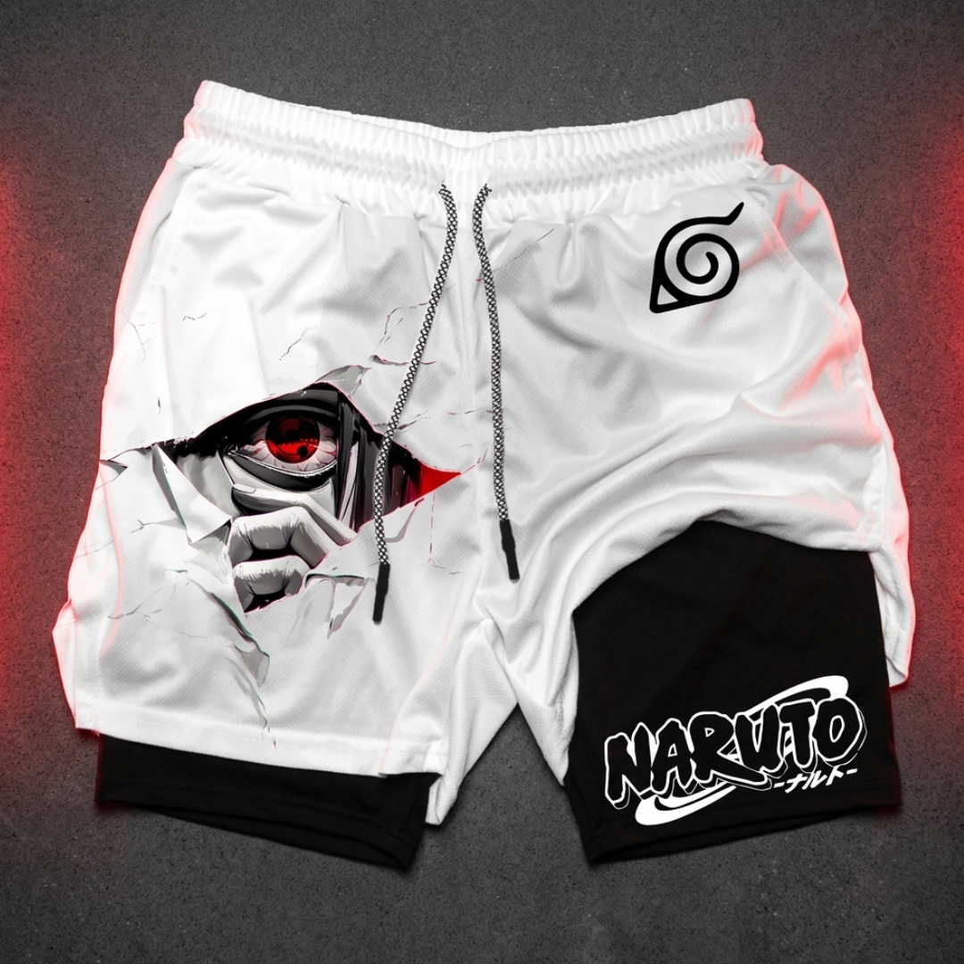 Naruto Japanese Animation Peripheral Printing Double Shorts Performance shorts - The Eezee Shop