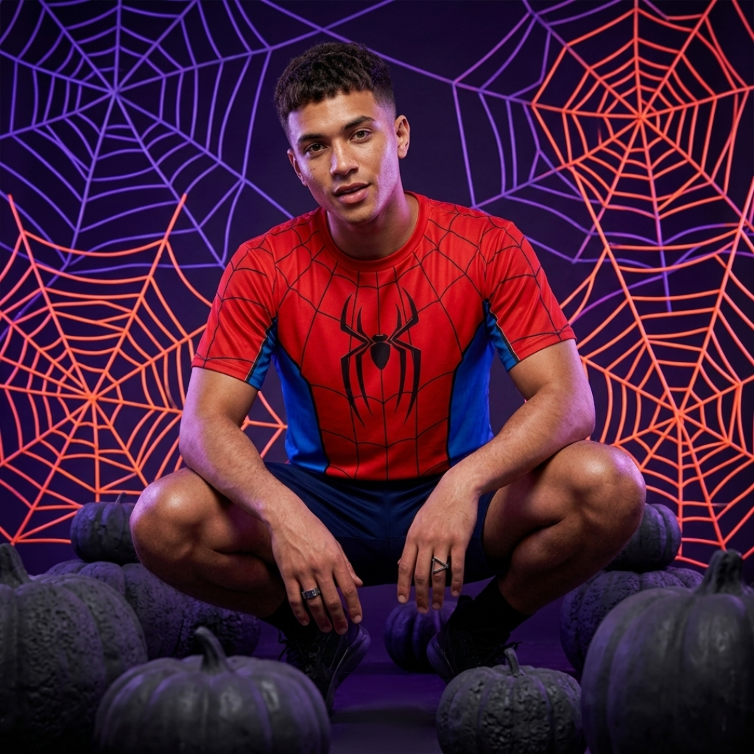 Spider Web Suit Print T-Shirt Men's Breathable Quick-Dry Sports Tee Anime Tshirts - The Eezee Shop