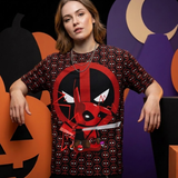 Pikachu Deadpool Mashup Tee, Black Red Full Print