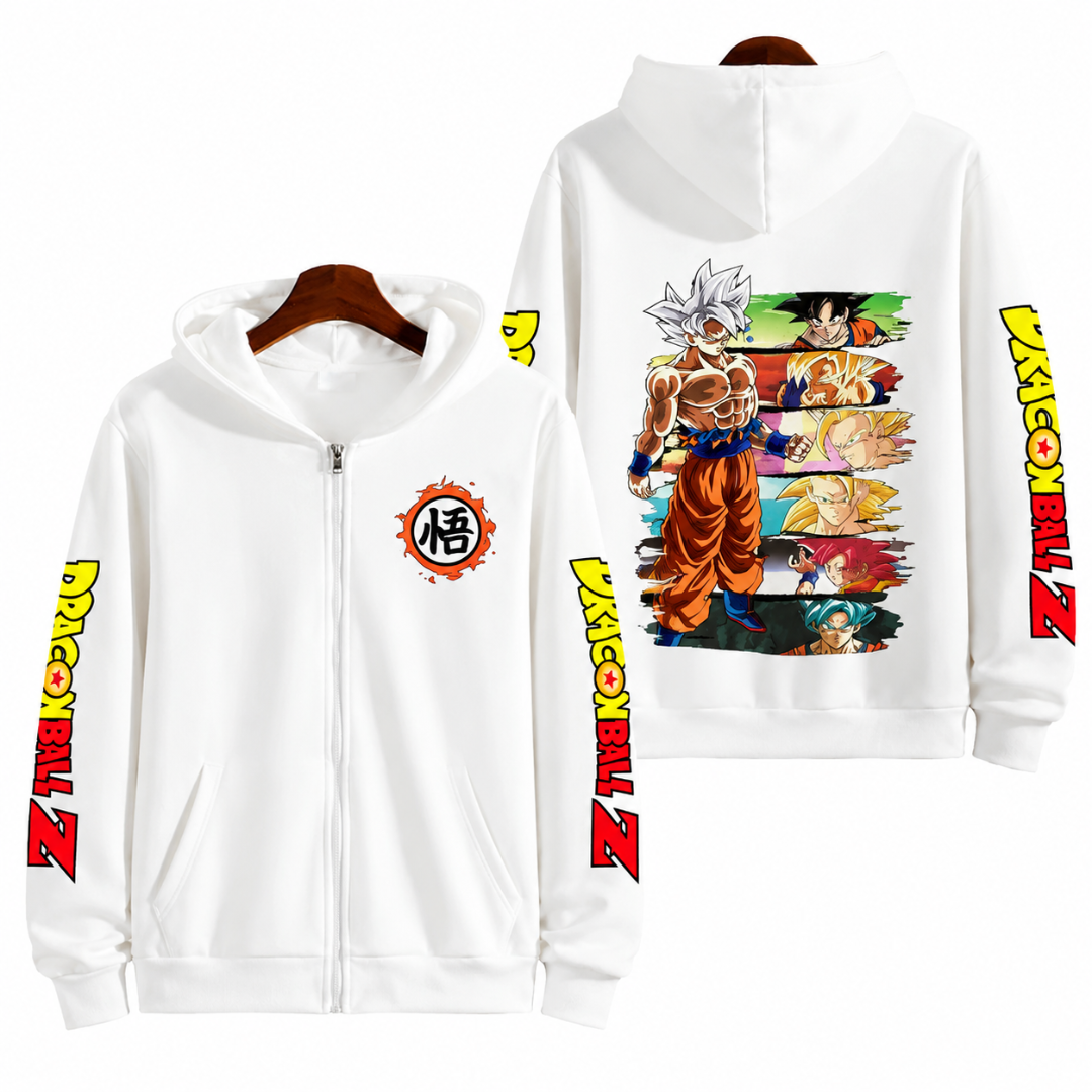 Unisex Oversized Dragon Ball Goku Anime Zipper Hoodie Hoodies Series - The Eezee Shop