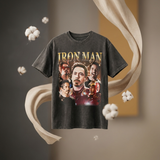 Iron Man Tony Stark Homage T-Shirt Vintage Wash Cotton Fan Tee