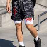 Berserk 2-in-1 Compression Gym Shorts Men's Anime Streetwear Performance shorts - The Eezee Shop