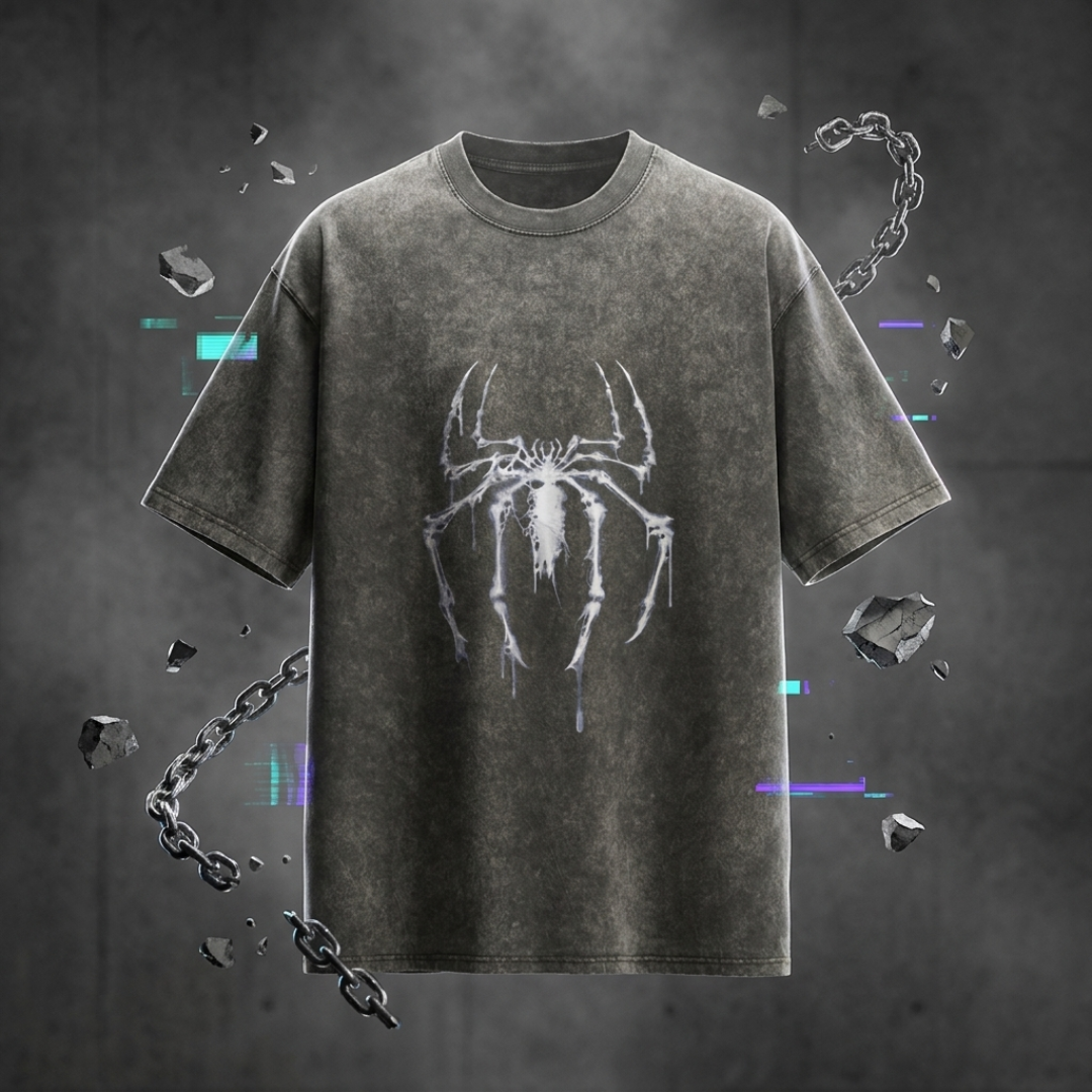 Dripping Spider Vintage Tee Men's Oversized Anime Tshirts - The Eezee Shop