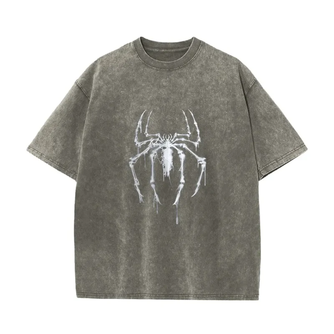 Dripping Spider Vintage Tee Men's Oversized Anime Tshirts - The Eezee Shop