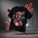 Spider Hero Graffiti Print T-Shirt Men's Oversized Streetwear Anime Tshirts - The Eezee Shop