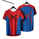 Marvel Spider-Man Classic Red Blue Suit 3D Print Cosplay Sports Jersey