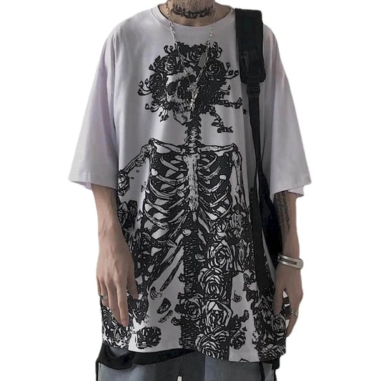 Gothic Skull Streetwear T-Shirt Men's High Street Summer Tee Anime Tshirts - The Eezee Shop
