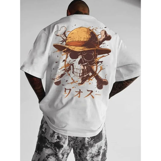 One Piece Luffy Cotton Short Sleeve T-Shirt Anime Tshirts - The Eezee Shop